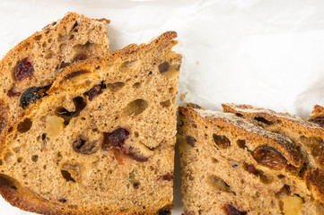 Slices of malt bread handmade
