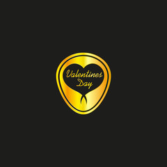 Fototapeta premium Valentines Day Luxury Golden Logo, Eps8, Vector, Illustration