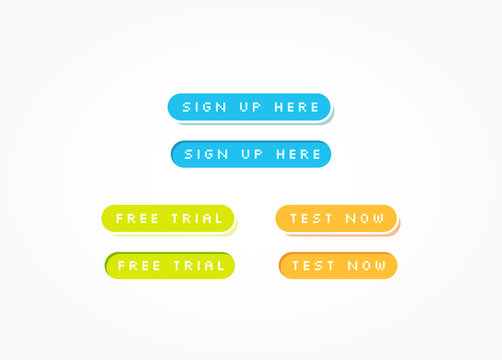 Sign Up Here, Free Trial & Test Now Web Buttons