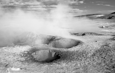 Geyser (geothermal area) Sol de Manana in Eduardo Avaroa National Reserve - Bolivia, South America...