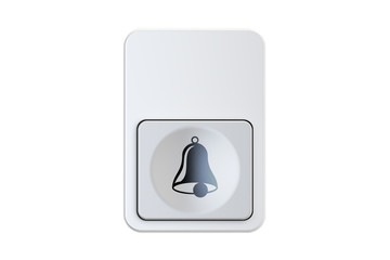 White doorbell button, 3D rendering