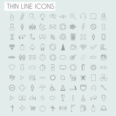 Thin Line Icons Vector Illustration