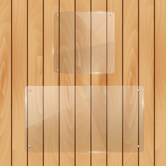 Glass Objects on a wood background