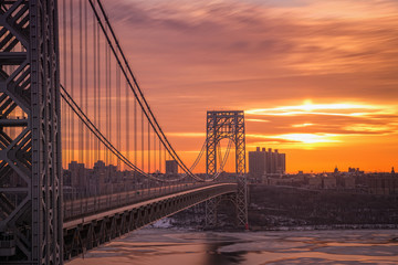 George Washington Bridge Golden Sunrise 