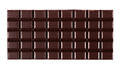 chocolate bars texture, isolated on white background