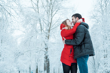 Young couple resting in park