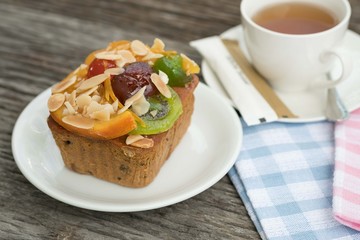 traditional dried fruits cake for christmas