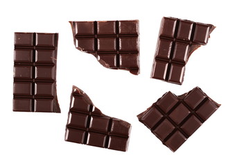 chocolate bars isolated on white background