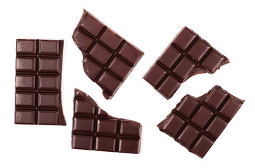 chocolate bars isolated on white background