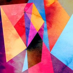 Abstract watercolor geometric background