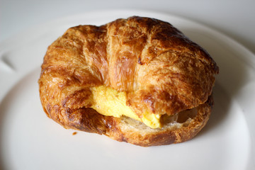 Buttered Croissant Egg Omlette Sandwich