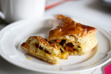 Mixed Vegetables Stuffed Puff Pastry - Indian Snack - Turnovers