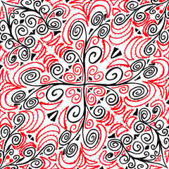 Unique, abstract pattern. Made with drawings and sketches