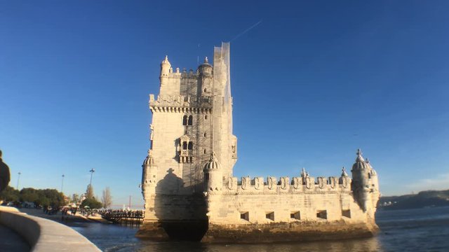Belem Tower In Lisbon, Portugal. Belem Tower is a fortified tower located in the civil parish of Santa Maria de Belem in the municipality of Lisbon, Portugal.