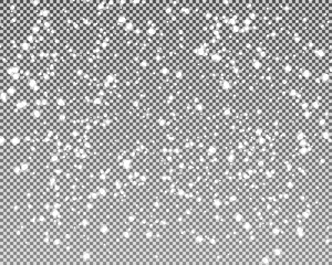 Realistic falling snowflakes. Isolated on transparent background. Vector illustration.