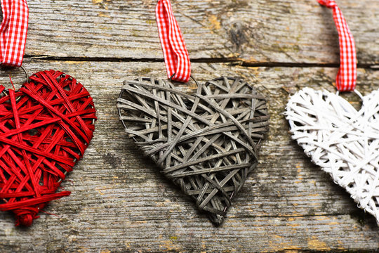 decorative colorful valentine hearts
