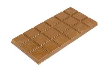 milk chocolate bar isolated on white background