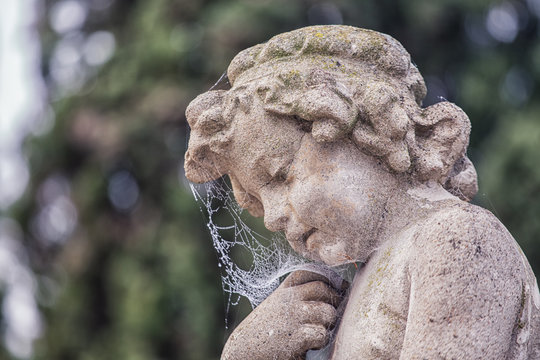 Statue in cemetery of zaragoza in spain