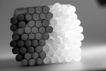 Abstract composition with cocktail straws