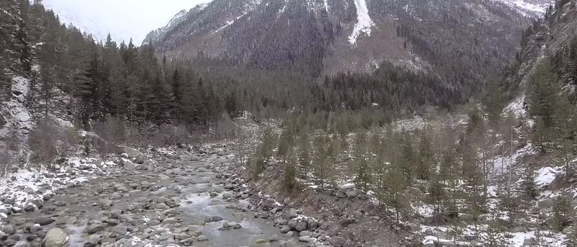Aerial view from DJI Phantom on a Kavkaz Mountains in Georgia.