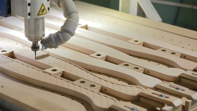 milling machines with numerical control software, wood, decorative details