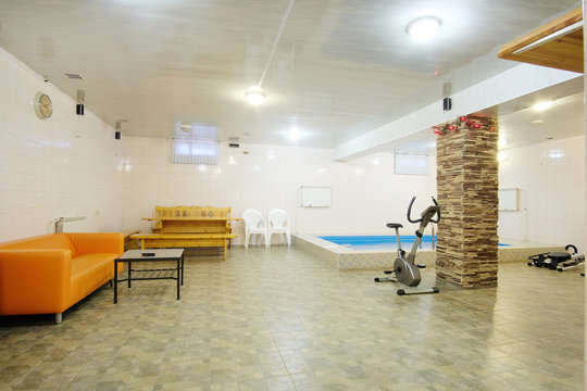 Swimming pool in a russian sauna
