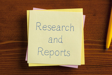 Research and Reports written on a note