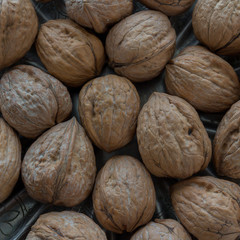 Walnuts on a wooden base
