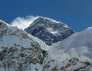 View of the Mt. Everest (8848 m) from Khumbu glacier - Nepal, Himalayas