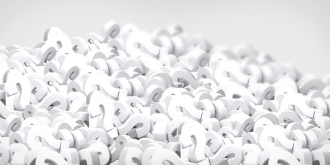 question marks 3d render © wetzkaz