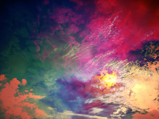 Colorful sky , cloud and sunset background
