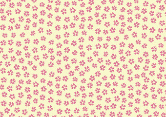 和の背景模様　さくら　撫子色