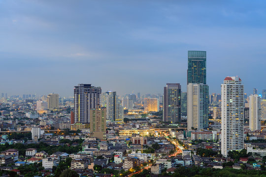 Thailand Landscape : Bangkok downtown at sunset