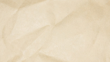 Recycled crumpled brown paper texture, paper background for design with copy space for text or image.