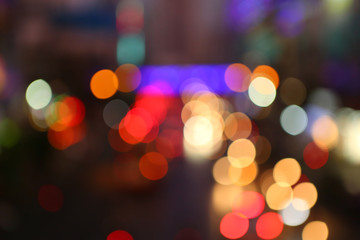 Beauty of Bangkok midtown night light, Bokeh background