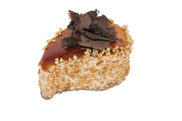 Cake with fondant and chocolate on a white background