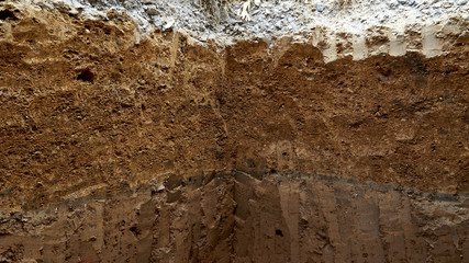 layers of soil and rock.