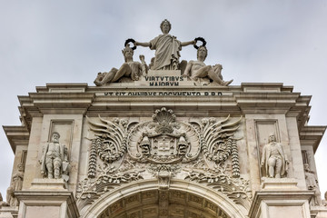 Triumphal Arch along Augusta Street - Lisbon