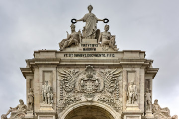 Triumphal Arch along Augusta Street - Lisbon