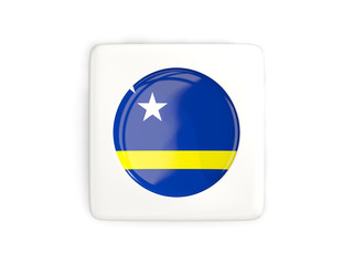 Square button with round flag of curacao
