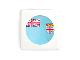 Obraz premium Square button with round flag of fiji