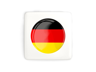 Square button with round flag of germany