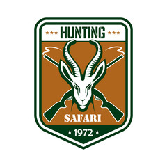 Safari hunting sport club vector badge