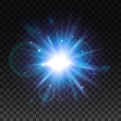 Star light flash with lens flare effect