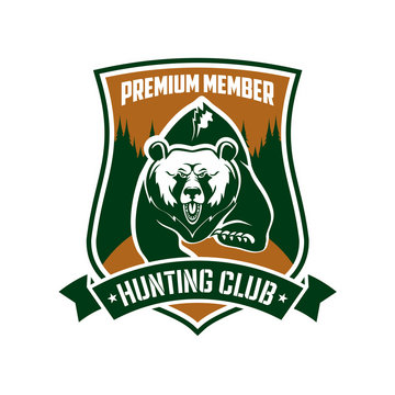 Hunting club premium member vector isloated sign