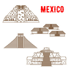 Ancient Maya and Incas culture landmarks of Mexico