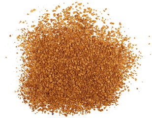 instant coffee powder isolated on white background and texture