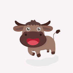 Obraz na płótnie Canvas Cute buffalo cartoon.