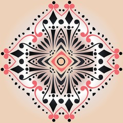 Fototapeta na wymiar Colorful ethnic patterned background. Arabesque ornament decor element