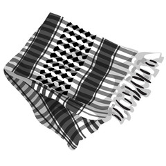 Mens scarf with black ornament. Vector isolated